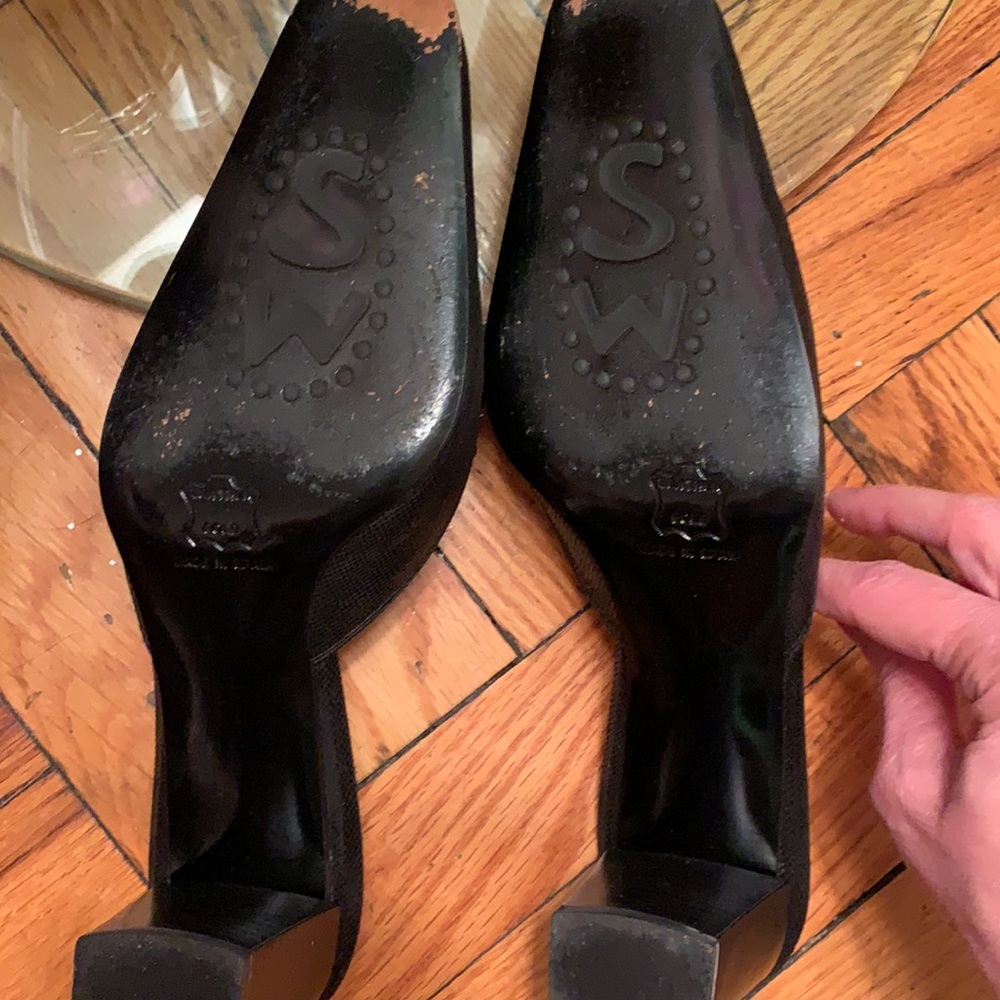 Stuart Weitzman Shellgame Black Heather Nappa Loa… - image 5